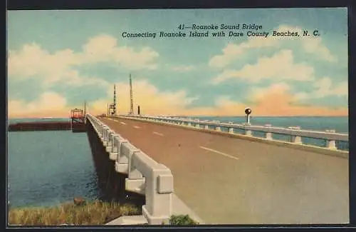 AK Roanoke Island, NC, Roanoke Sound Bridge connecting the island with Dare County Beaches