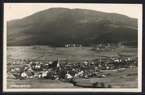 AK Prachatitz, Ortsansicht mit Umgebung