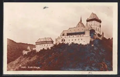 AK Karlstejn, Blick auf die Burg