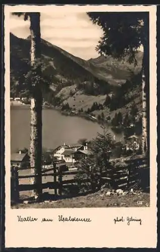 AK Haller am Haldensee, Ortsansicht vom Berg aus