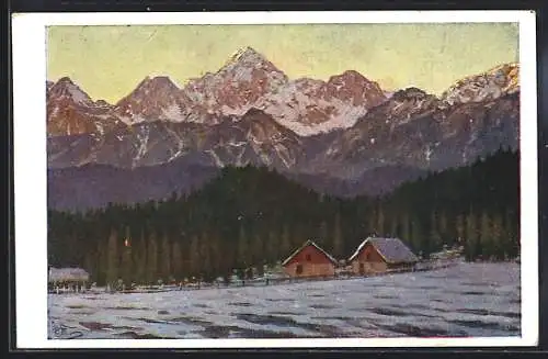 Künstler-AK Bled /Triglav, Mrzlega studenca & le Triglav