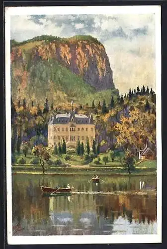 Künstler-AK sign. R. Marcic: Bled, Kraljec grad