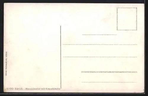 AK Zürich, Neumünster, Kreuzkirche mit Pfannenstock und Drusberg