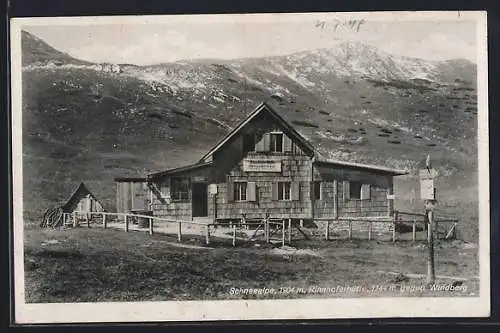 AK Rinnhoferhütte /Schneealpe, Ansicht gegen Windberg