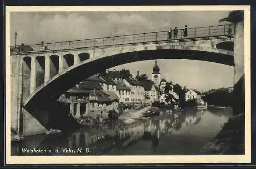 AK Waidhofen a. d. Ybbs, Ortsansicht mit Brücke