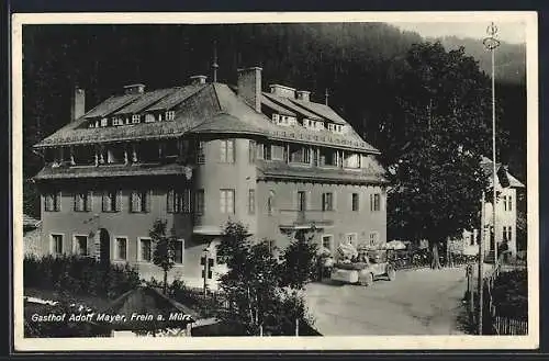 AK Frein a. Mürz, Gasthof Adolf Mayer mit Strasse