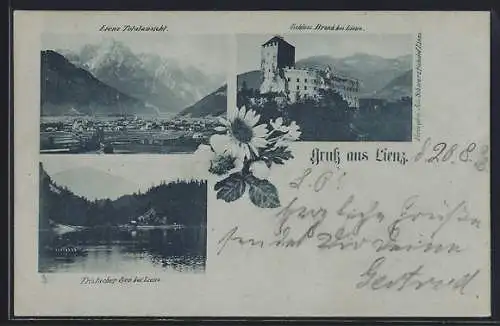 AK Lienz, Tristacher See, Schloss Bruck, Totalansicht