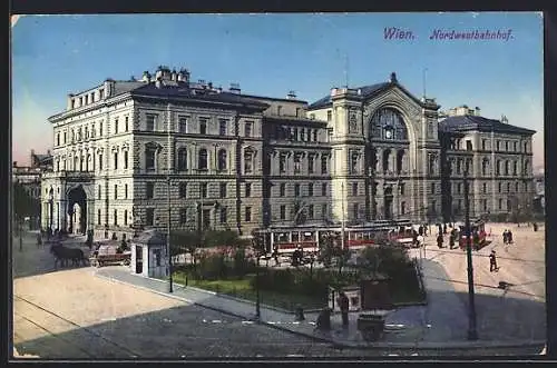 AK Wien, Nordwestbahnhof, Strassenbahnen