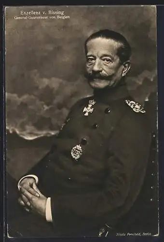 AK General-Gouverneur von Belgien v. Bissing in Uniform mit Orden Haslkreuz