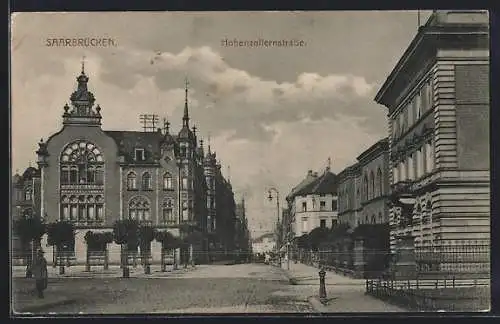 AK Saarbrücken, Blick in die Hohenzollernstrasse