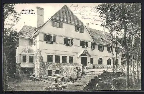 AK Ansicht der Berghütte Anningerhaus