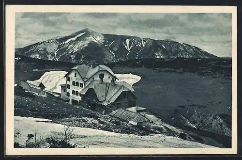 AK Ottohaus /Rax, Ansicht gegen den Schneeberg