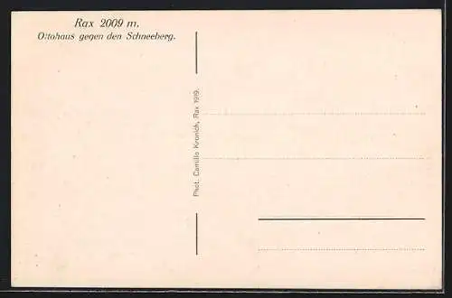 AK Ottohaus /Rax, Ansicht gegen den Schneeberg