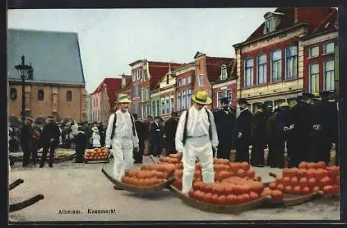 Künstler-AK Photochromie Nr. 3070: Alkmaar, Kaasmarkt