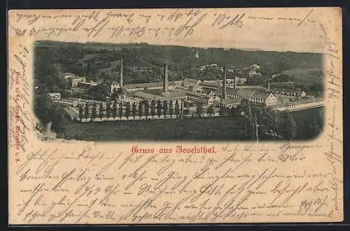 AK Josefsthal, Fabriken aus der Vogelschau