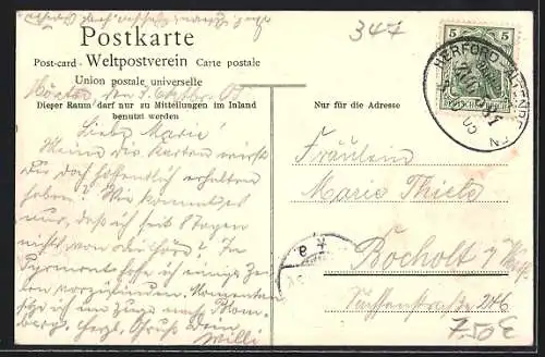 AK Höxter, Stadtansicht mit Weser-Partie