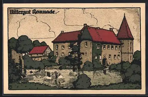 Steindruck-AK Hattingen / Ruhr, Rittergut Kemnade