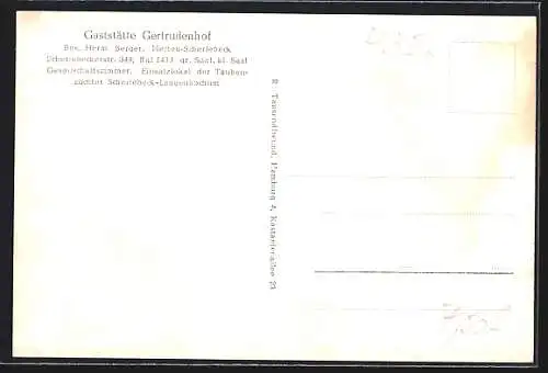 AK Herten-Scherlebeck, Gaststätte Gertrudenhof, Scherlebeckerstr. 349, Innenansichten Gasträume u. Bar