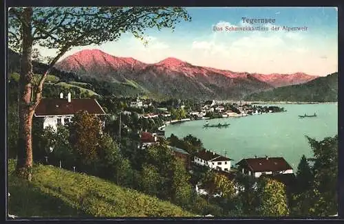 AK Tegernsee, Gesamtansicht mit Villen und Seepromenade