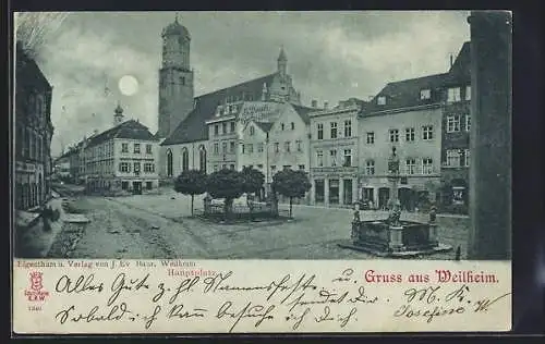 AK Weilheim / Oberbayern, Partie am Hauptplatz