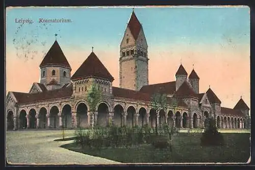 AK Leipzig, Blick zum Krematorium