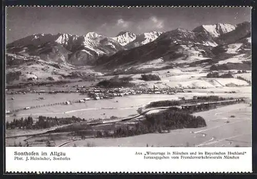 AK Sonthofen /Allgäu, Totalansicht mit Bergpanorama