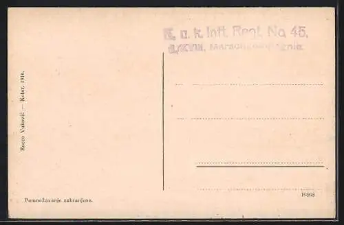 AK Budva, Ortsansicht am Wasser