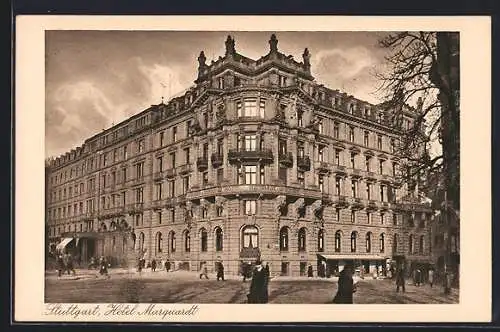 AK Stuttgart, Hotel Marquardt mit Strasse