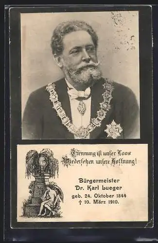 AK Bürgermeister Dr. Karl Lueger, gestorben am 10.03.1910