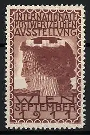 Reklamemarke Wien, Internationale Postwertzeichen-Ausstellung, Porträt einer Frau, 1911