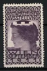 Reklamemarke Wien, Internationale Postwertzeichen Ausstellung 1911, Profilkopf