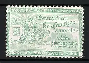 Reklamemarke Wien, Verein Wiener Briefmarkensammler, allegorische Figur