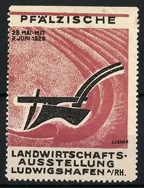 Reklamemarke Ludwigshafen, Landwirtschaftsausstellung 1928, Pflugmotiv