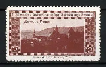 Reklamemarke Krems an der Donau, Allgemeiner Niederösterreichischer Volksbildungs-Verein, Stadtansicht