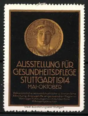 Reklamemarke Stuttgart, Ausstellung für Gesundheitspflege 1914, Medaillonkopf