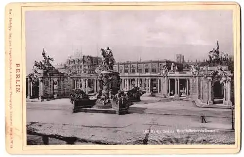 Fotografie Rob. Prager, Berlin, Ansicht Berlin, Denkmal Kaiser Wilhelm des Grossen