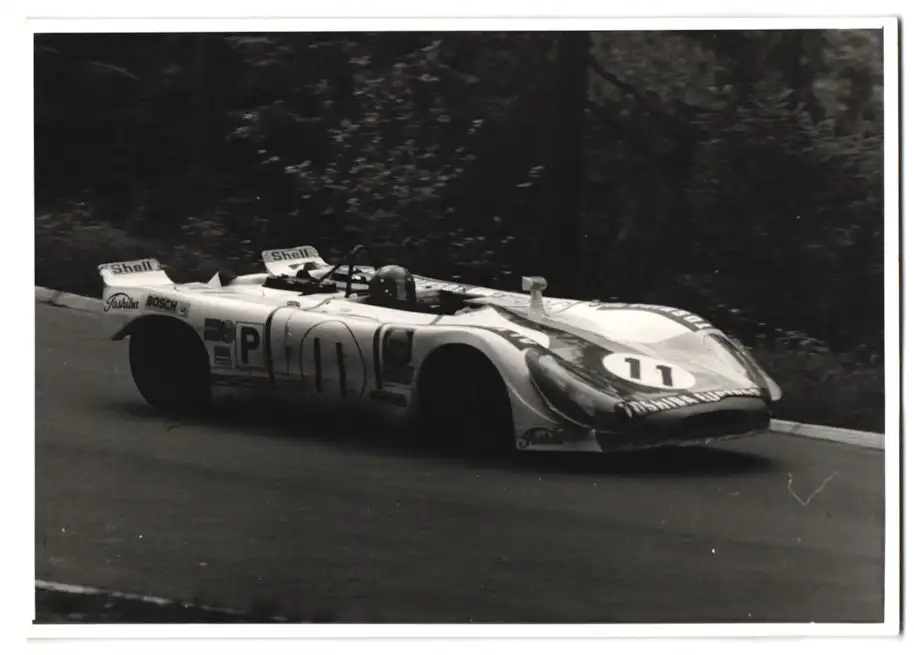 Fotografie Motorsport 1000km Rennen Nürburgring 1970, Rennwagen Porsche 908 /02 Startnummer 11, BG Racing Team 0
