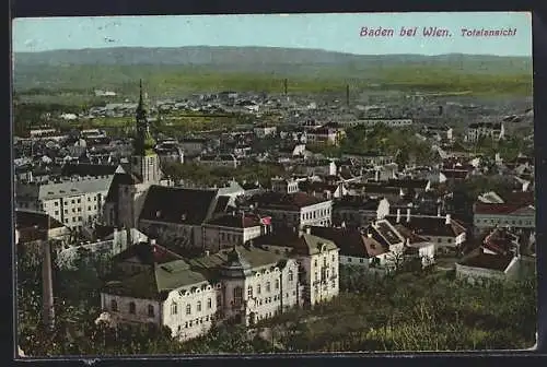AK Baden bei Wien, Blick über die Dächer