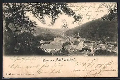AK Purkersdorf, Teilansicht mit Kirche