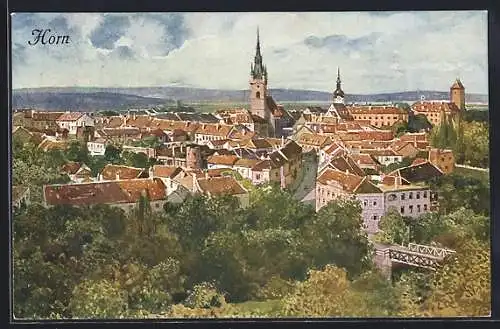 AK Horn, Totalansicht mit Kirchen