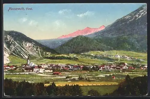 AK Nassereith /Tirol, Ortsansicht mit Bergpanorama