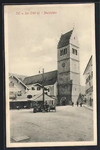 AK Zell a. See, Marktplatz mit Café