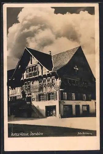 AK Dornbirn, Gasthaus Rotes Haus im Sonnenschein