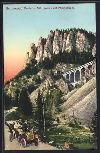 AK Semmering, Partie im Adlitzgraben mit Polleroswand
