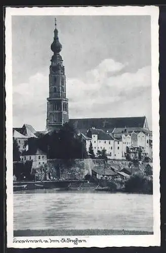 AK Braunau am Inn, Blick auf die Stadtpfarrkirche