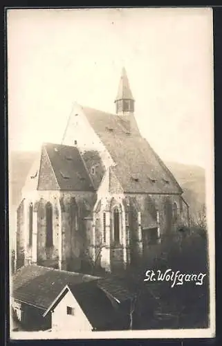 AK Kirchberg am Wechsel, Blick zur Kirche St. Wolfgang
