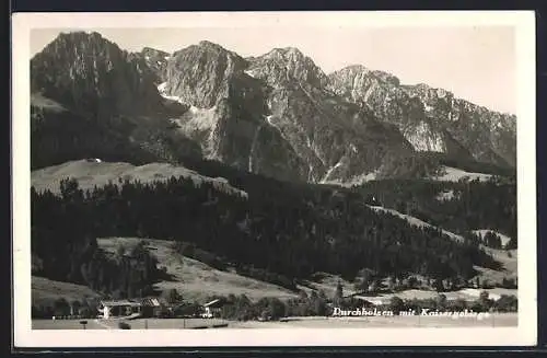 AK Durchholzen, Ortsansicht mit Kaisergebirge