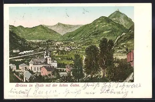 AK Brixen, Ortsansicht mit der hohen Salve