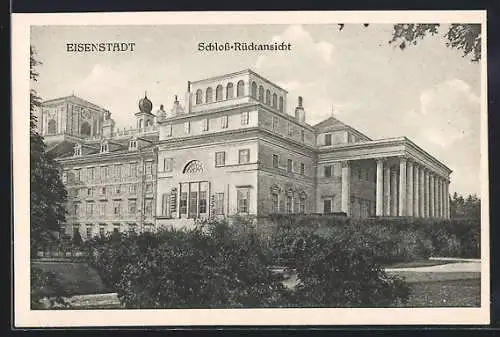 AK Eisenstadt, Rückansicht des Schlosses