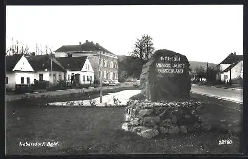 AK Kobersdorf, Partie am Denkmal 40 Jahre Burgenland